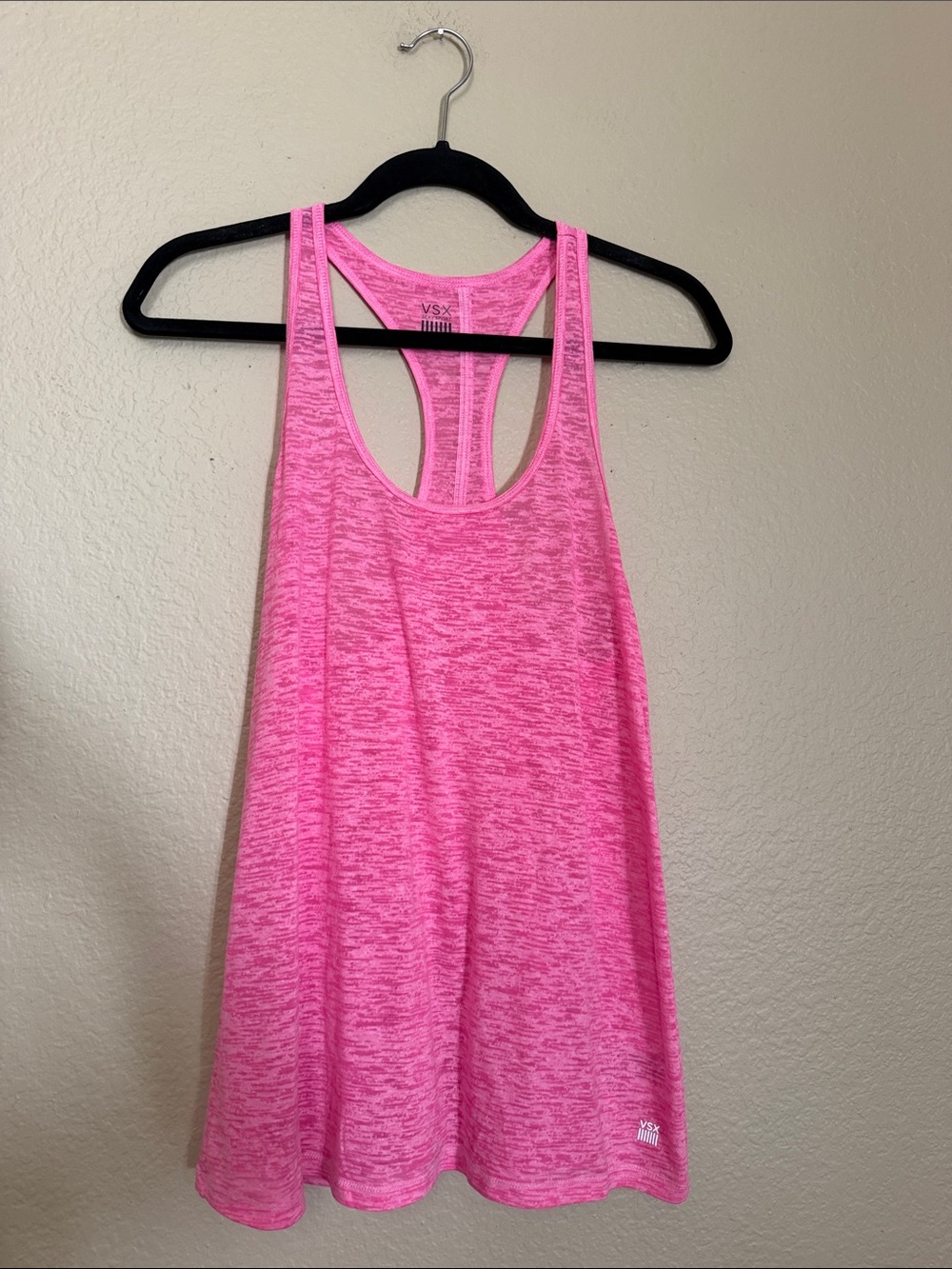 Victoria's Secret VSX Pink Heathered Racerback Loose Tank Top-Small